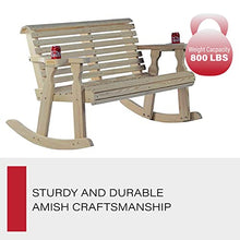 Amish Casual Heavy Duty 800 Lb Roll Back Pressure Treated Double Rocker with Cupholders (Unfinished)