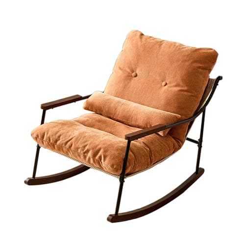 ZREVSB Comfortable Reclining Color Block Rocking Chair for Living Room Stylish Backrest Lounge Balcony Bedroom Patio Relaxation Furniture Modern Design