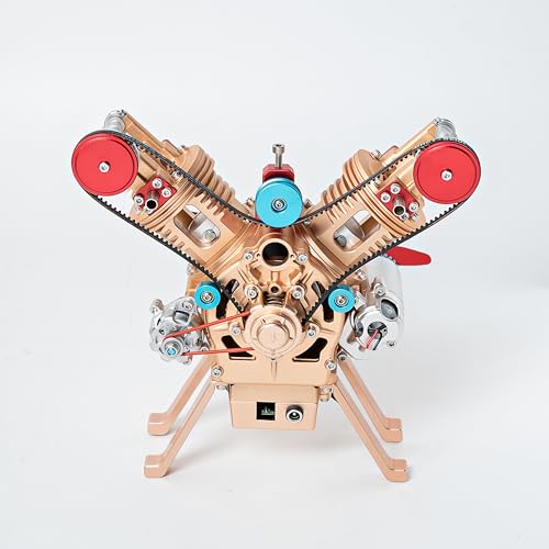 TECHING Mini V2 Engine Model Kit Mechanical Metal DIY Golden