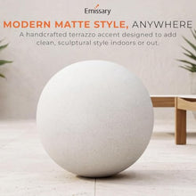 Emissary Terrazzo Gazing Ball 32 in. Matte White Outdoor Garden Sphere