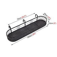 Plant Stand Hanging Flower Pot Stand For Railing Fence, European Style Metal Planter Holder Shelf With Hooks, Black Plant Backet Container Accessories For Balcony Deck Yard Patio ( 100Cm X 2