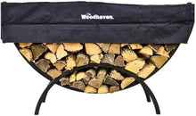 Woodhaven Black Crescent Firewood Rack With Cover (5 Foot)