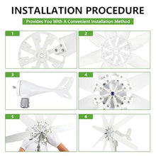 LURECAQING 400W Wind Turbine Generator Kit - 12V/24V/48V, 8-Blade Wind Power System with Charge Controller - Perfect for Home, Marine, Hybrid Solar & Wind Energy Solutions 48V