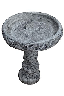 Solid Rock Stoneworks Hummmingbird Birdbath- 27in Tall- PreAged
