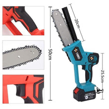 Mini Chainsaw, 8 Inch Cordless Portable Electric Chainsaw, Rechargeable Battery Operated One-Hand Portable Garden Saw for Tree Branch Wood Cutting(Red,2 batteries)