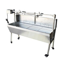 JARYANNIX Rotisserie Charcoal Grill, Stainless Steel BBQ Grill with Adjustable Height, 44.5" Portable Grill for Outdoor Parties and Backyard Use 110V 15W