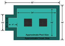 16' x 34' Rectangle with 4' x 8' Center End Step Ultra-Loc III Solid - Drain Panels In-Ground Pool Safety Cover