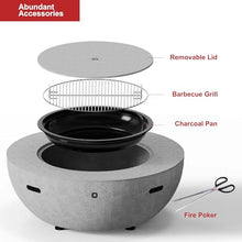 Art3d 42.5" Round Fire Pit, Modern Outdoor Fire Pits for Outside Patio, Bonfires, Heating & BBQ