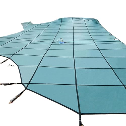 Heavy Duty Round Above Ground Pool Cover, Green Mesh with Hardware, All Seasons, 1pcs(Dia 15ft/4.6meters)