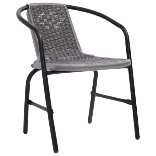 MNISDFL Plastic Rattan Dining Chairs 8 Pack Steel Frame 242.5 lb