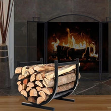 DJVHSRI Log Store Firewood Rack, Heavy Duty Indoor & Outdoor Wood Holder, Powder-Coated Steel Fireplace Storage Rack,