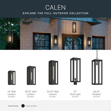 Kichler 27 Inch Calen 1 Light Outdoor Clean Geometric Post Light, with Clear Glass in Textured Black, Waterproof Aluminum, (27" H x 8" W), 59211BKT
