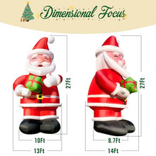 OZIS Giant 27Ft Inflatable Santa Claus Holding Gift Red