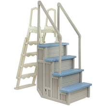 Aqua Select Anti-Slip in-Pool Safety Stairs with Outside Flip-Up Ladder