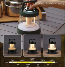 GLOWZE Portable Table LightCamping Lamp with Tripod 8000mAh Battery, 10 Dimmable Modes, IP65 Waterproof for Office Camp
