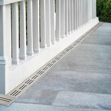 uhyOHF Stainless Steel Trench Drain Kit, Rectangular Shower Drain and Grates, Outdoor Sidewalk Parking Patio Deck Floor Trough Guttering, Channel Trench Drainage Syste,Silver-25x7x5CM