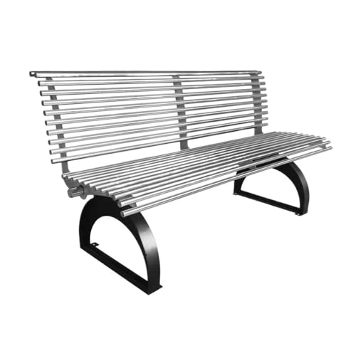 TBLOTYD Patio Benches Park Outdoor Bench, Stainless Steel Double Chair, Garden Patio Lounge Backrest Seat Garden Bench,Medium