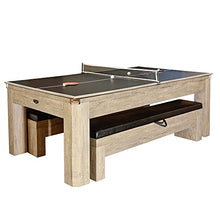 Hathaway Newport 7-ft Pool Table Combo Set with Benches Rustic Gray