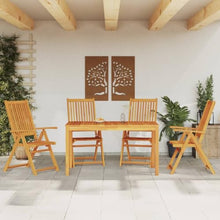 LKJephalotrope 5 Piece Patio Dining Set, Solid Acacia Wood Outdoor Table and Folding Chairs, Space Saving Wood Garden Furniture Set for Backyard and Deck, 55.1" x 31.5"