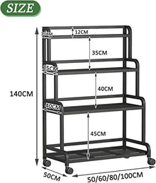 ZOCWJK Indoor Plant Stand Heavy Duty Flower Stand,4 Tier Multiple Flower Pot Holder Shelf,Indoor Outdoor Waterproof Planter Display Rack Storage Organiser,with Lockable Wheels,A-60x50x140cm
