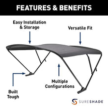 SureShade Power Pontoon Bimini Top Black