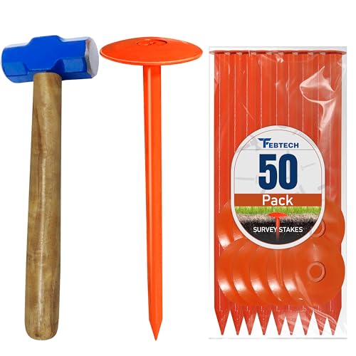 FEBTECH - 2.7" X 10" Sturdy Survey Stakes, Septic Tank Marker for Property