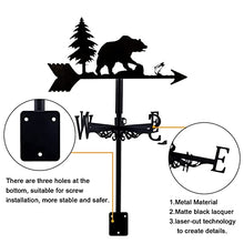 Weathervane Garden Weather Vane with Roof Mount Wind Vane Stainless Steel Bear Decorations Wind Direction Indicator for Outdoor Farm Yard Gazebo (Style 5) (Style 1)