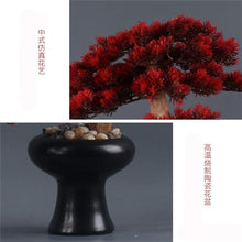 QWERAXZG Chinese Rhododendron Root Crafts Simulation Red Pine Tree Decorations for Entrance Tables