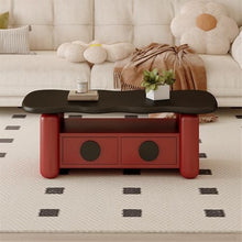 Hhaoran-9863 Side End Table Modern Minimalist Coffee Table with Storage for Living Room, Small Space Luxury, Creative Design, Home Tea Table Accent Coffee Table for Living Room Bedroom Office(Red)