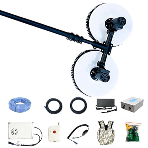 ZGLINMZ PV Solar Panel Washing Brush,60 cm Double Rotating Brush Head,11.4 ft 18 ft 24.6 ft Pool Cleaning Machine,Aluminum Alloy Telescopic Rod,Dualuse-3.5m/11.4ft