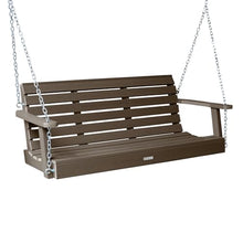 highwood Made in the USA Bodhi 10’ x 12’ Pergola with 5’ Weatherly Porch Swing, Weathered Acorn