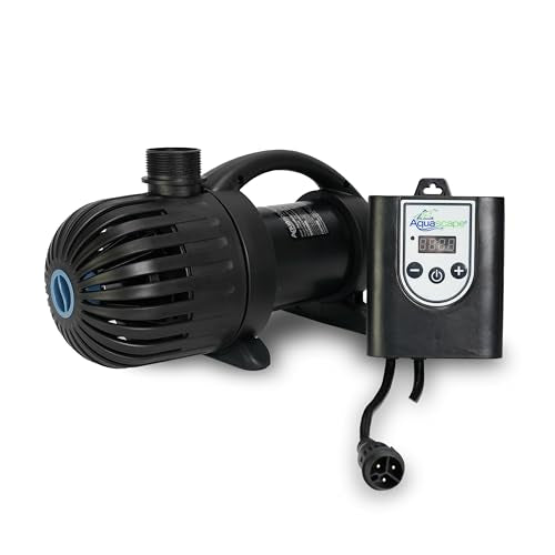 Aquascape AquaSurge PRO 2000-4000 GPH Asynchronous Pump for Ponds, Pondless Waterfalls, and Skimmer Filters, Smart Control Ready, Black, 45009