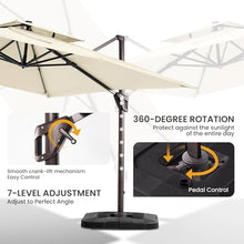 CoolCover by Han 10x10 FT Outdoor Cantilever Patio Umbrella with Base