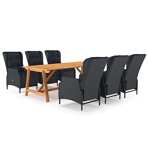 FUDUGEHMIOFWFJJ Sofa Patio Set Balcony Furniture Outdoor chairs7 Piece Patio Dining Set Dark GraySuitable for Garden Patio, Living Room Bedroom
