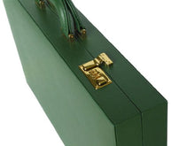 Zaza & Sacci Leather Backgammon Set Microfiber Surface 23" Green