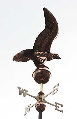 Accentua Charleston Cupola with Eagle Weathervane 24 in. Square 63 in. High White With Copper Roof