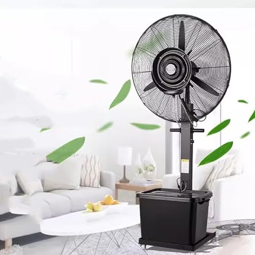 JCSRYD Cool Mist Fan High Velocity Weatherproof Shop Fan with Mist, Outdoor Patio Misting Fan, 3 Speeds, 90° Oscillation, 42L Water Tank (Color : A 110V, Size : 61cm/24in)