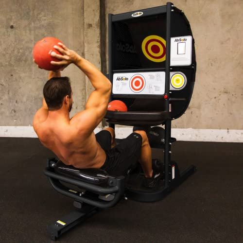 Ab Coaster Ab Solo Abdominal Exercise Machine with Patented Ball Return Design, Touch Targets, Repetition Counter, Training Balls Included Black
