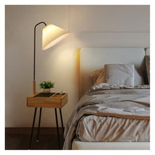 LUYOUBOZHU Floor Lamp Space-Saving Floor Lamp with Side Table & Drawer for Bedroom/Living Room(White)