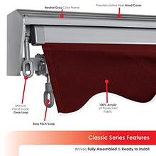 ADVANING SG Series, 14'x10' Manual Retractable Awning, Fully Assembled Quality UV+ Sun Shade Canopy, Color: Burgundy, MA1410-A108NG