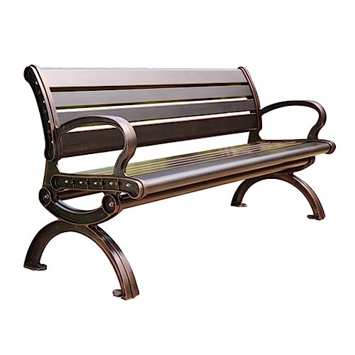HASMI Outdoor Park Garden Benches Outdoor Park Chairs, Fully Cast Aluminum Outdoor Benches, Metal Leisure Benches with Backrest for Park Garden Patio Terrace Yard Furniture (Size : 200CM)