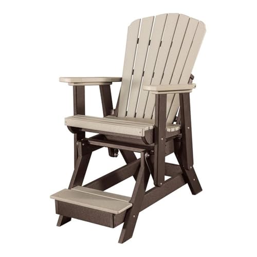 American Furniture Classics OS Home and Office Model 516WWTB Fan Back Balcony Glider Made in The USA- Weatherwood, Tudor Brown