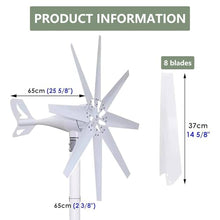 VNATWGOO 12V-48V Wind Turbines, 8 Blade Wind Turbines, 1000W Windmill Generator Industrial, Solar and Wind Power Parts and Accessories,48