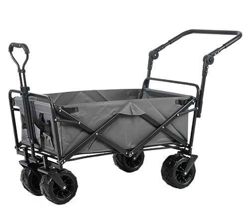 CWENZXDIA Garden Wagon Folding Utility Wagon Handcart Garden Truck with Adjustable Handle Outdoor Pull for Beach Fishing Picnic Utility Cart(E)