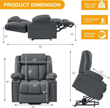 HTERWQEA Triple Motor Power Lift Recliner with Heat Massage & Lay Flat