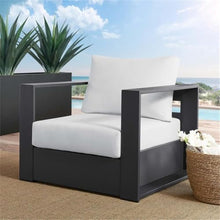 Modway Tahoe Aluminum Outdoor Patio Armchair in Gray White