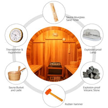 iDOTODO Outdoor Barrel Steam Sauna 2-Person Canadian Hemlock w/Harvia Heater Helmock