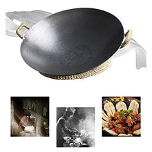 UWYTGF Iron Wok with Wooden Lid, Outdoor Stove Household Cooking Pot Made of Iron, Diameter 44 Cm