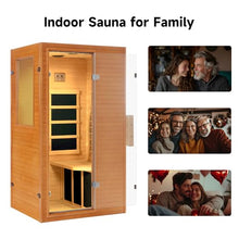 RESTISLAND 1 Person Infrared Sauna, Home Sauna Hemlock Wooden Indoor Dry Saunas Room, Low EMF 950W/110V Heaters Panels, Bluetooth Speakers, Reading Lamp