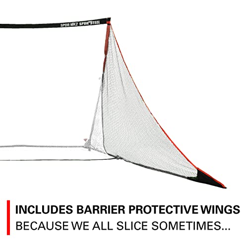 Rukket Sports Portable Golf Driving Range with SPDR Steel Netting Red